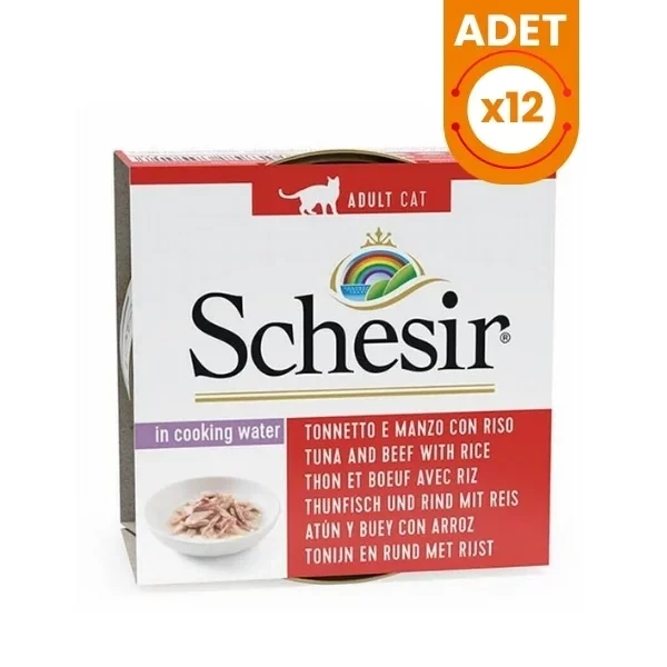Schesir Ton Balık ve Sığır Etli Naturel Konserve Kedi Maması
