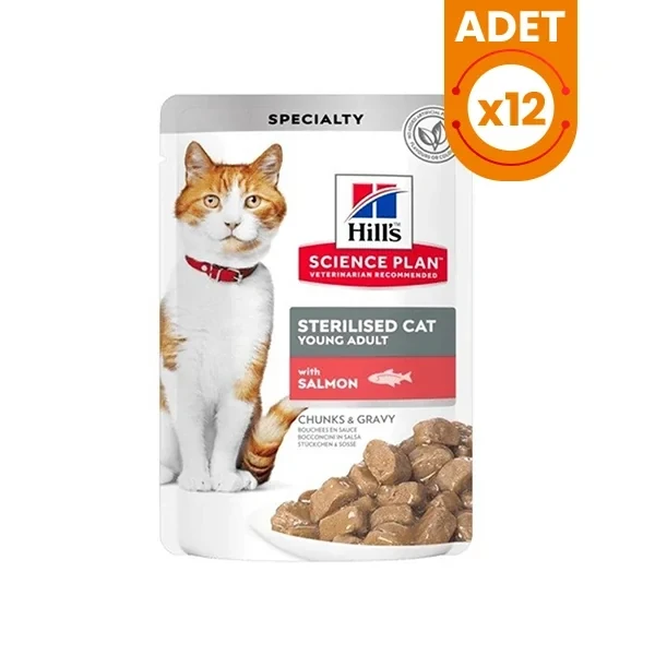 Hills Sterilised Somonlu Pouch Kısırlaştırılmış Konserve Kedi Maması