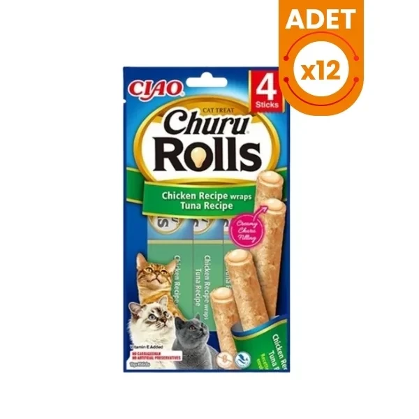 Inaba Ciao Churu Rolls Sticks Tavuk Sargılı ve Ton Balıklı Kedi Ödül Maması
