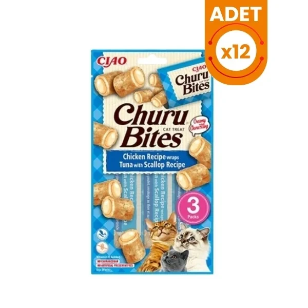 Inaba Ciao Churu Bites Tavuk Sargılı Deniz Taraklı ve Ton Balıklı Kedi Ödül Maması