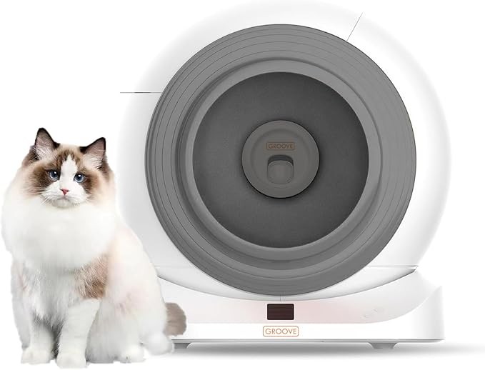 GROOVE Q-Clean WiFi Otomatik Akıllı Kedi Tuvaleti Gri Yeni Versiyon